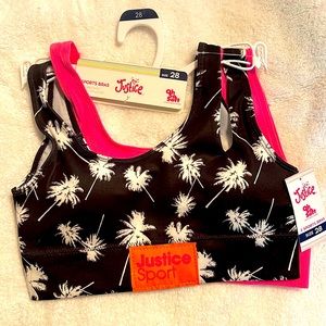 Justice Girls Cutout sports Bra, 2-Pack, Size 28